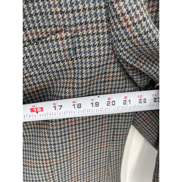 Brooks Brother 346 Herringbone Blazer Men 43 R Gray Multicolor Wool Jacket Suit - Picture 11 of 12